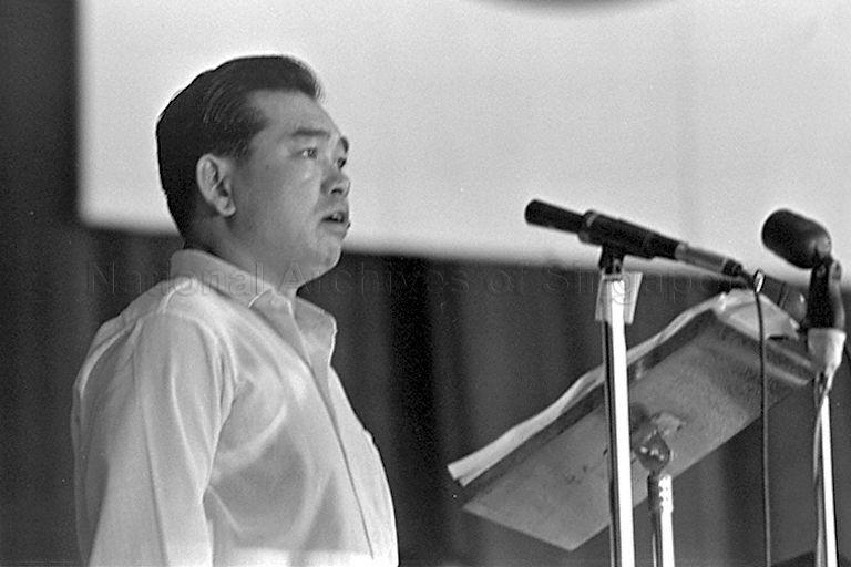 Stephen Yong from Sarawak United People's Party speaking at Malaysian Solidarity Convention held at National Theatre