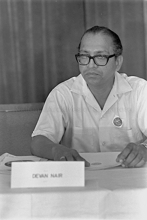 Member of Parliament for Bungsar C V Devan Nair from People's Action Party attending Malaysian Solidarity Convention at National Theatre