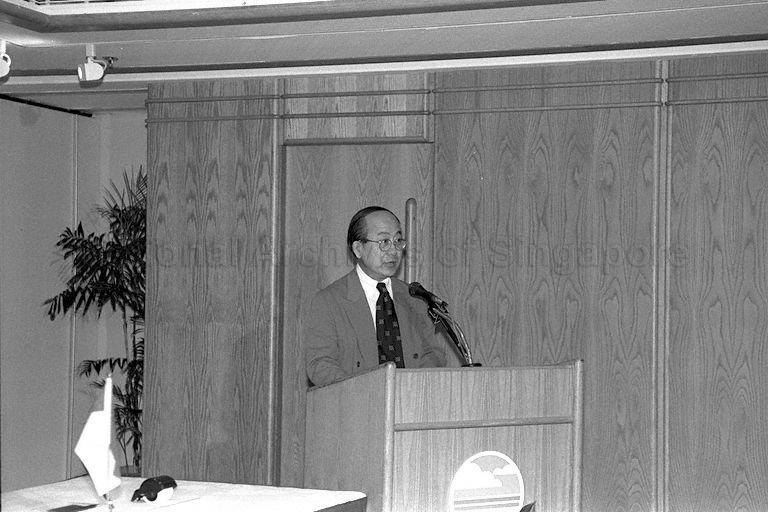 Director-General of Public Health Daniel Wang Nan Chee giving a speech at Signing Ceremony for Memorandum of Understanding between Indonesia and Singapore on "Cooperation in Infectious Disease Prevention and Control" at the Ministry of the Environment