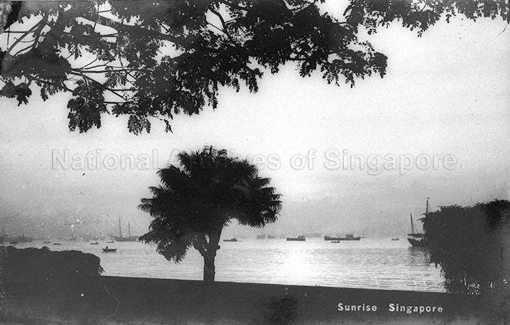 View of sunrise over the east coast of Singapore. The stretch of coast from Upper East Coast Road to Tanjong Rhu was known as Tanjong Katong in the early 1900s.
