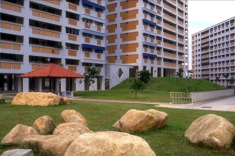 Flats and landscaping at Bukit Panjang Ring Road Housing Development Board (HDB) estate