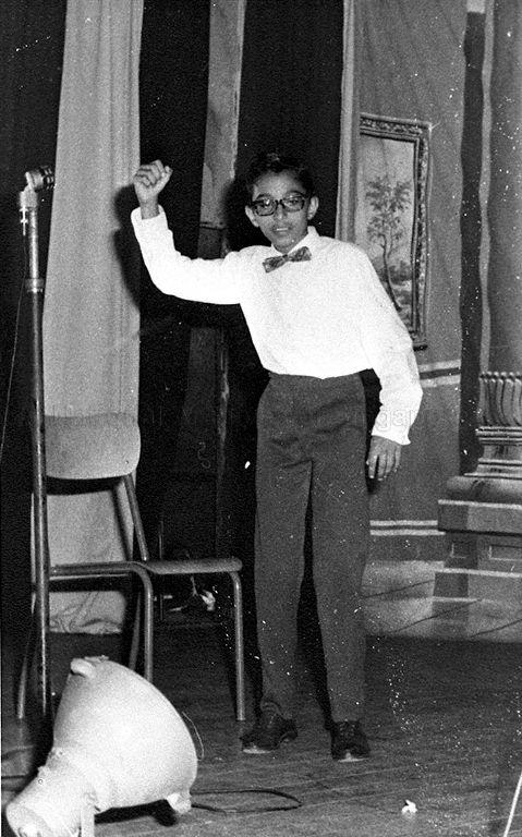 Student M Rajan, who won Best Actor award in Raffles Institution (RI)'s Drama competition in 1964, performing at RI Indian cultural show