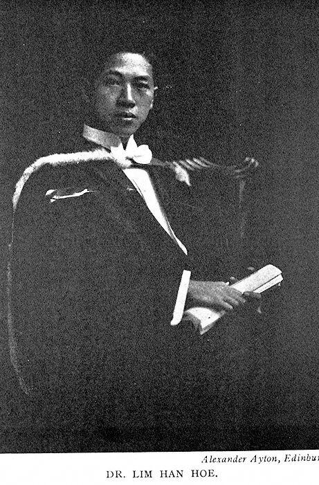 Portrait of Dr Lim Han Hoe, a leading doctor in Singapore. He was knighted in 1946, the second Chinese in Malaya to be knighted after Sir Song Ong Siang. An old boy of St Andrew's School and Raffles Institution, Dr Lim was president of Straits Chinese British Association, Singapore in the 1930s. He was also president of the Straits Chinese Football Association (1924-1928), vice-president of the Singapore Football Association (1925-1930) and appointed as Public Service Commission chairman in 1956.