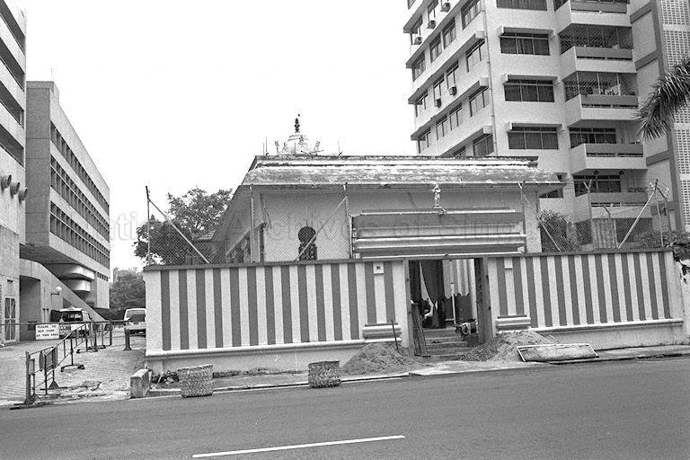 Sri Krishnan Temple in Waterloo Street. Renovations taking place from 1985 to1989.