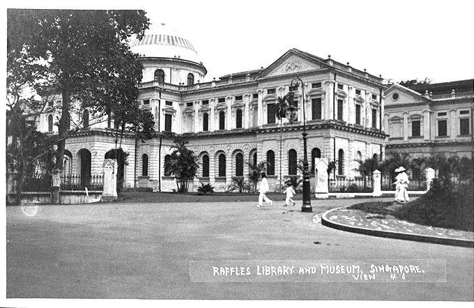Raffles Library and Museum (now the National Museum of Singapore) at Stamford Road, Singapore