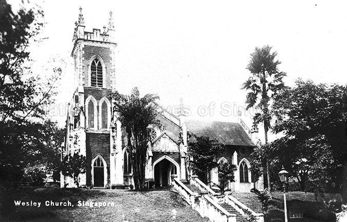 Wesley Methodist Church at 5 Fort Canning Road, Singapore, completed in 1908
