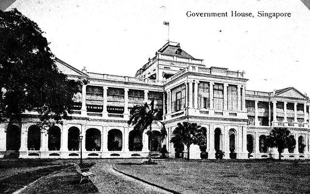 Government House (now the Istana), built by Indian convict labourers on land forming part of former Mount Sophia nutmeg estate. The foundation stone was laid in July 1867 by Lady Ord, wife of Colonel Sir Harry St George Ord, first Governor of the Straits Settlements.
