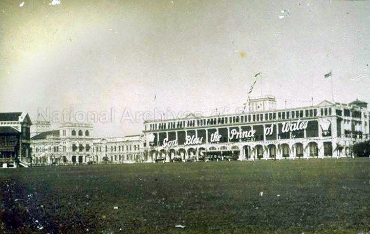 The Europe Hotel decorated to welcome His Royal Highness the Prince of Wales for his two-day visit to Singapore