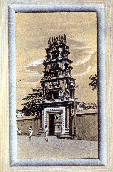 Sri Mariamman Temple at 244 South Bridge Road. Built in 1827, it is the oldest Hindu temple in Singapore