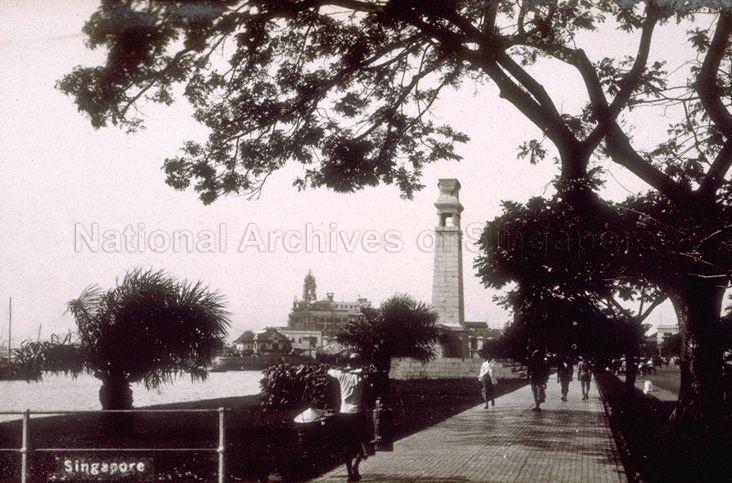 Connaught Drive at Esplanade, Singapore. The Cenotaph can be seen in the centre (foreground)