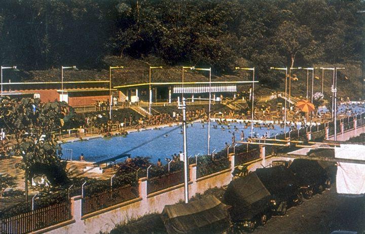 River Valley Swimming Complex at King George V Park (now part of Fort Canning Park), Singapore. Built by then Singapore City Council, the swimming complex was opened to the public in 1959, but eventually closed in 2003.