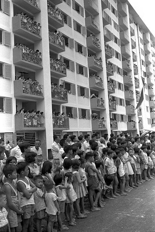 View of crowd at the balloting ceremony for sale of flats at Toa Payoh New Town.
