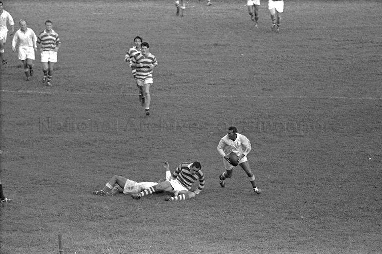 Singapore Rugby Union match between combined services and the civilians at the Padang