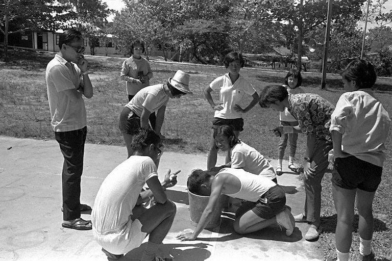 Game activities at Outward Bound School (OBS) in Pulau Ubin. 60 youths were on the island for a 17-day training course with OBS.