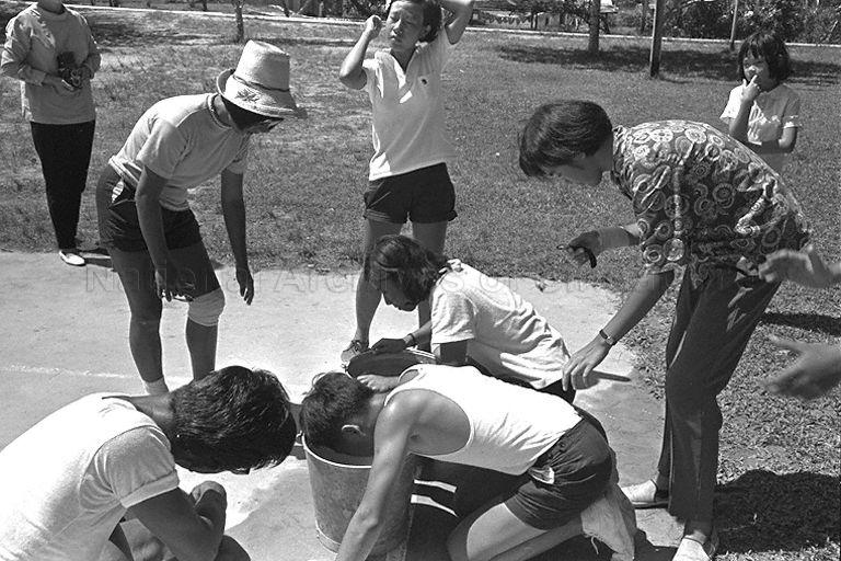 Game activities at Outward Bound School (OBS) in Pulau Ubin. 60 youths were on the island for a 17-day training course with OBS.