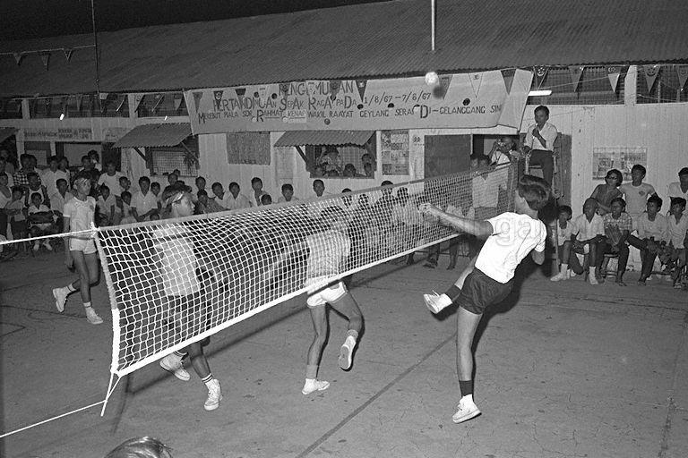 Sepak raga tournament opened by Political Secretary to Ministry of Culture and Social Affairs at Malay Farm Community Centre, Jalan Penggaga