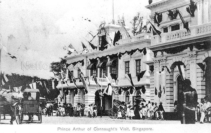 Building decorated for visit by His Royal Highness Prince Arthur of Connaught in February 1906