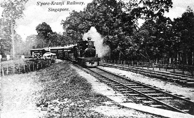 Train on railway line that was opened in 1903, linking Tank Road and Kranji, Singapore