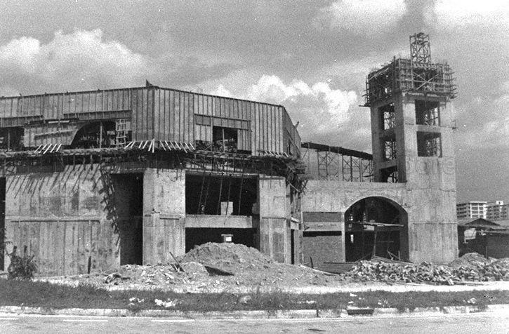 View of the Al-Muttaqin Mosque or Masjid Al-Muttaqin at Ang Mo Kio during its construction