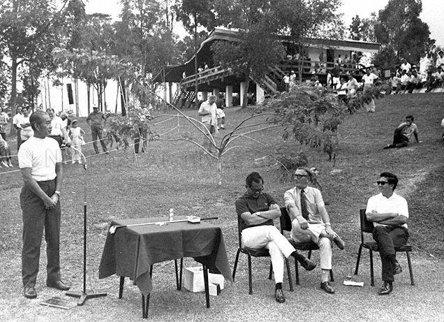 President of Singapore Golf Association Chief Justice Wee Chong Jin speaking at the opening of Singapore Island Country Club's new golf course