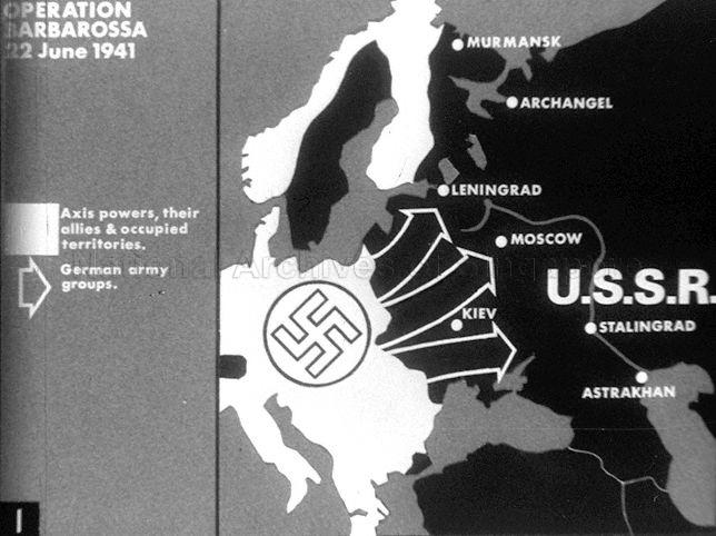 Map of Operation Barbarossa - German invasion of the Union of Soviet Socialist Republics (USSR) during World War II