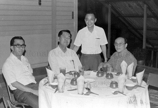 Principal of Thomson Shin Min Public School Teo Kian Chow (standing) at Teachers' Day dinner held at the school in Upper Thomson Road
