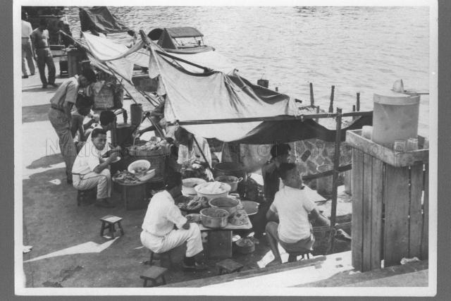 Hawkers along the Boat Quay