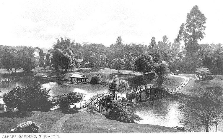 The Japanese-styled Alkaff Lake Gardens belonged to the illustrious Alkaff family from Southern Arabia. Opened to the public in 1929 and bought over by H. Sennett Realty Company in 1949, the land subsequently made way for private houses. Its location off MacPherson Road is now occupied by Sennett Estate and Cedar Girls' Secondary School.