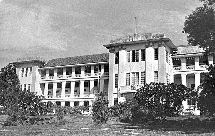 Alexandra Hospital at 378 Alexandra Road, Singapore. Constructed as the British Military Hospital in 1938, it was the site of the Alexandra Hospital massacre when Japanese forces occupied Singapore in 1942. The British reinstated it to its original role after the Japanese surrendered in 1945, and later handed it over to the Singapore government for a token sum of $1 when British troops withdrew from Singapore in 1971. It was renamed Alexandra Hospital in the same year and has served as a civilian hospital since.