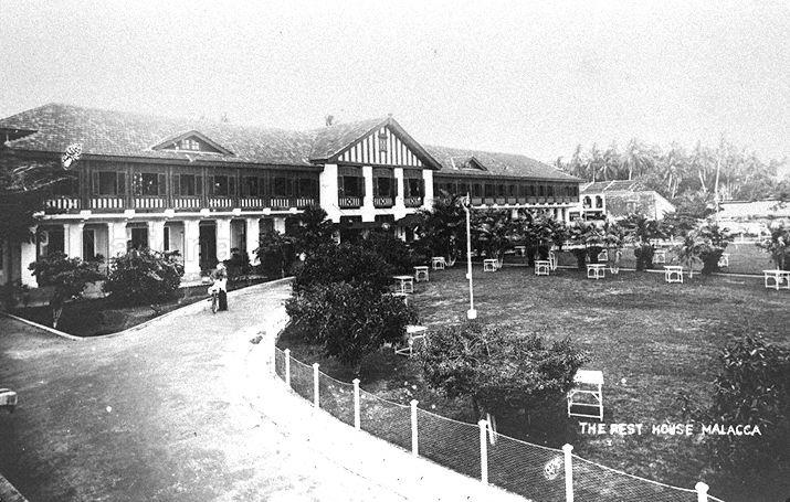 Rest house in Malacca. As European hotels were non-existent then, the British built rest houses all over Peninsula Malaya for the accomodation of their officials when they were sent up from Singapore for stints in other Settlements.