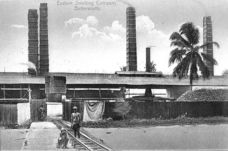 Straits Trading Company, Butterworth, Province Wellesley, Penang. This second smelting plant of the Straits Trading Company started operations in 1901.