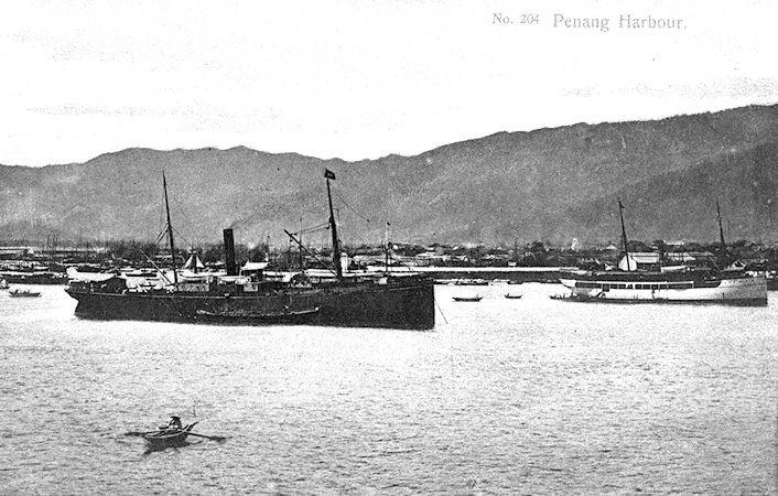 Steamers entering Penang harbour through the North Channel