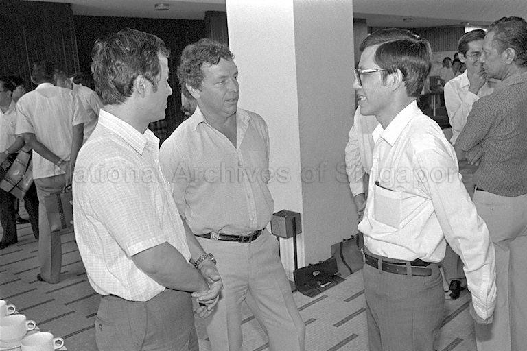 Acting Labour Minister Lee Yock Suan (right, foreground) attending the opening of the Singapore Manual and Mercantile Worker's Union Triennial Delegates Conference at Singapore Conference Hall.