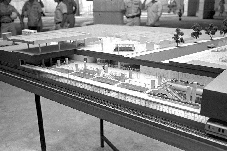 Picture of the First Singapore Mass Rapid Transit (MRT) Station Topping Out Ceremony at Toa Payoh MRT Station. The Toa Payoh MRT Station is built by a Japanese joint venture formed by Tobishima and Takenaka Komuten.