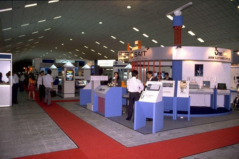 Exhibition booths at SingaPort 1990, an international conference and exhibition organised by the Port of Singapore Authority at the World Trade Centre, 1 Maritime Square