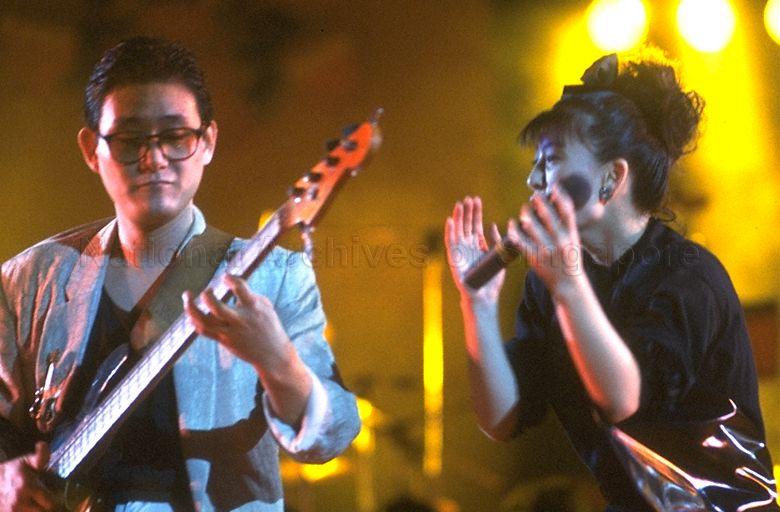 Japan's teen idol Ms Naoko Kawai and a guitarist performing at Singapore River Hongbao variety show by the steps of City Hall. The three-night show held on Feb 16 to 18 was the highlight of a nine-day Singapore River Hongbao Special 88 to welcome the Year of the Dragon.