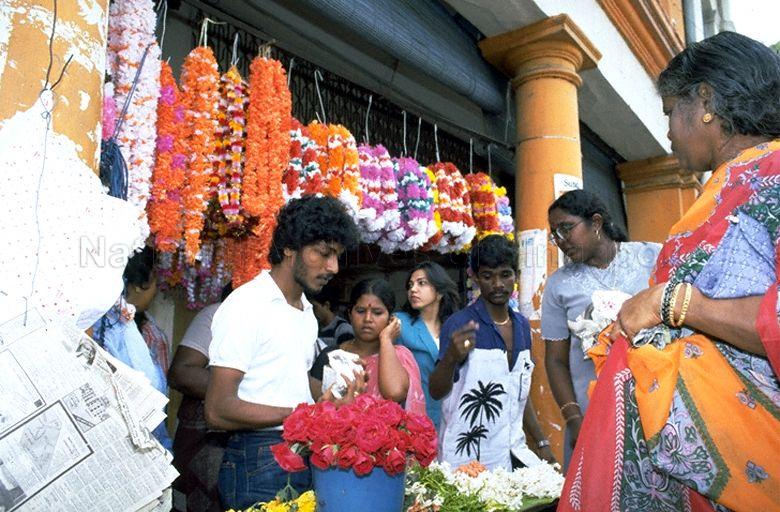 Garlands and flowers on sale at Serangoon Road in run-up to Deepavali