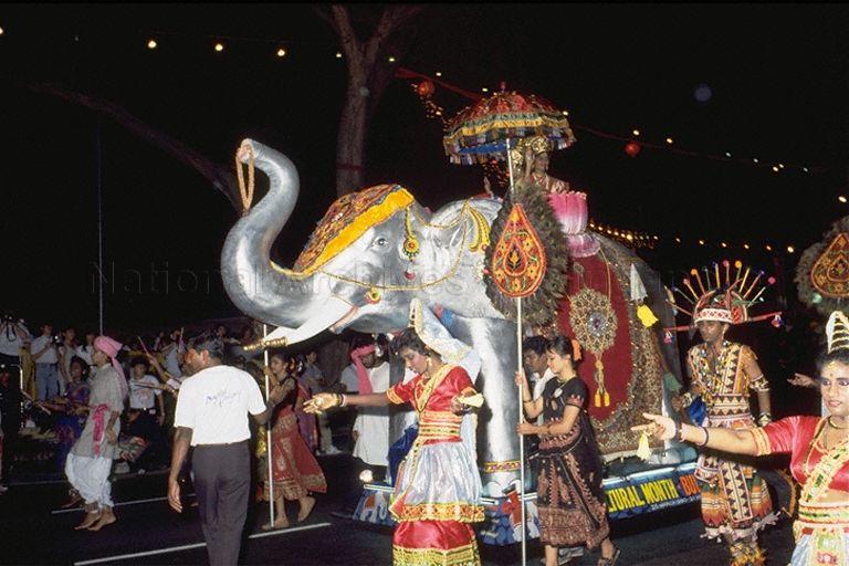 Jumbo-sized elephant float from the Indian community taking part in the first night-time Chingay parade at Orchard Road