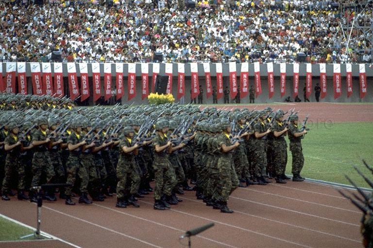 National Day Parade 1991 at National Stadium -- Singapore Armed Forces (SAF) contingent