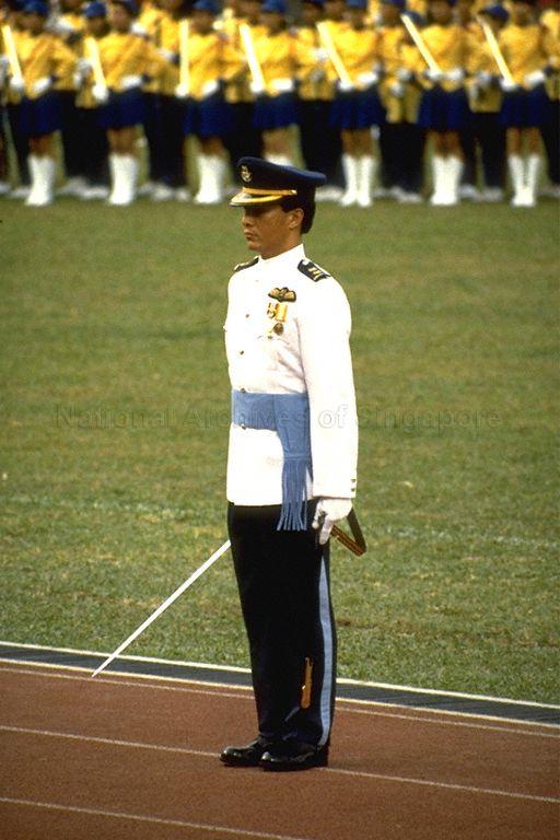 National Day Parade 1991 at National Stadium -- View of Parade Commander Lieutenant-Colonel Peter Teo from Republic of Singapore Air Force (RSAF)