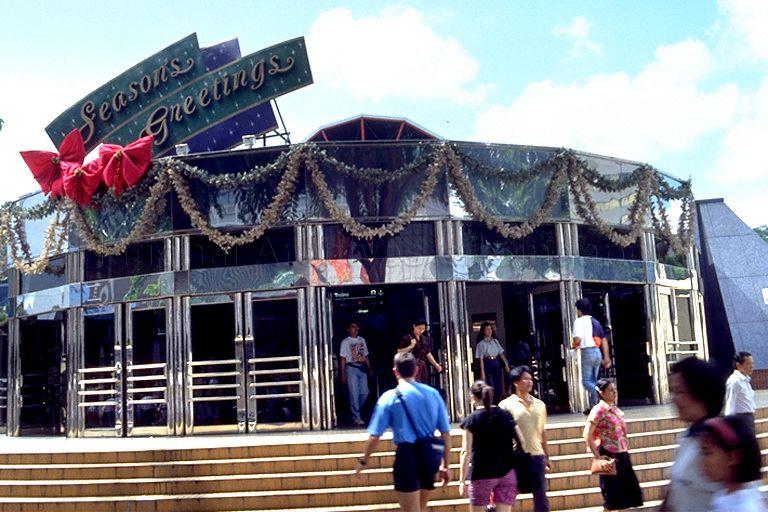 Christmas decorations at Orchard Mass Rapid Transit (MRT) station