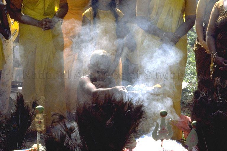Rituals during the Panguni Uthiram Festival which is being celebrated on the full moon of the Tamil month of Panguni at the Holy Tree Sri Balasubramaniam Indian Temple in Canberra Road. The temple has relocated to Yishun Industrial Park A, Yishun Avenue 7.