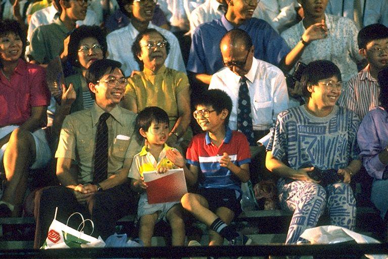 National Day Parade 1988 at National Stadium -- Spectators watching parade