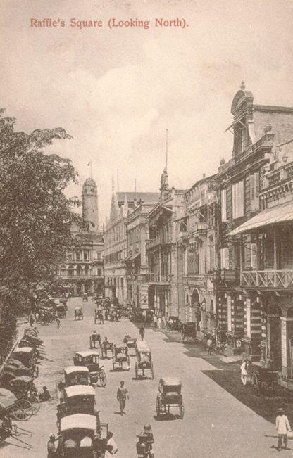 Raffles Square with the tower of Guthrie and Company's head office building in the background