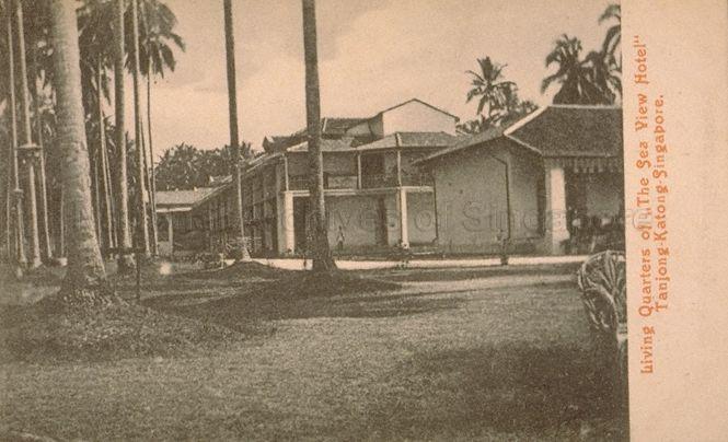 Living quarters of Sea View Hotel at Tanjong Katong. Opened on 1 June 1906, the hotel was originally a large colonial bungalow owned by Manasseh Meyer, a key figure in the early Jewish community in Singapore.