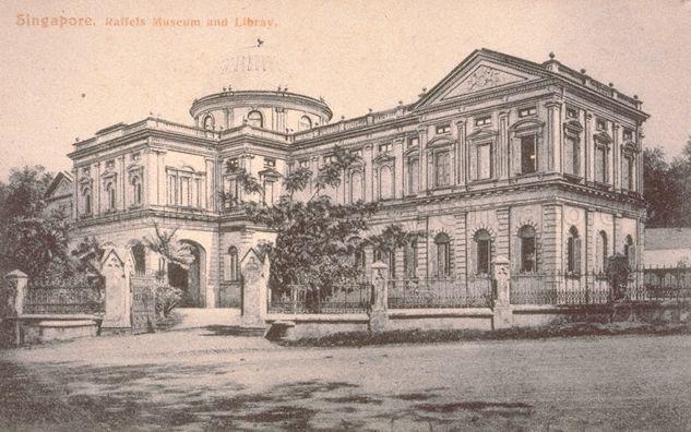 Raffles Library and Museum (now the National Museum of Singapore) at Stamford Road, Singapore
