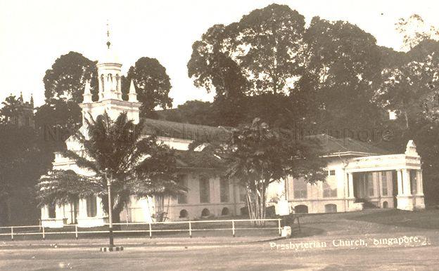 Orchard Road Presbyterian Church at 3 Orchard Road, Singapore. The church was founded in 1856.