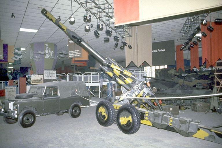 M-71 155mm Gun Howitzer from Singapore Artillery Battalion (SAB) on display at the National Exhibition held at World Trade Centre