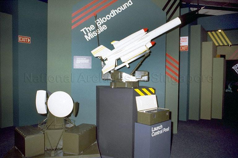 Model of a Bloodhound MK II missile from 170 Singapore Air Defence Artillery (SADA) on display at the National Exhibition held at World Trade Centre