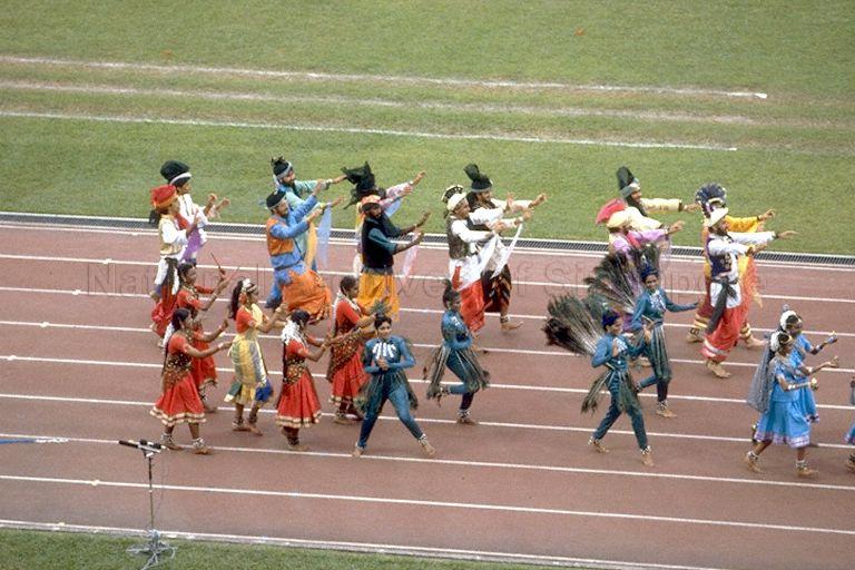 National Day Parade 1985 at National Stadium -- Indian cultural group